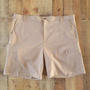 Chaps Stretch Men's Flat Front Khaki Colored Cargo Shorts 42